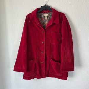 Talbots Vintage Red Corduroy Chore Jacket Size Medium